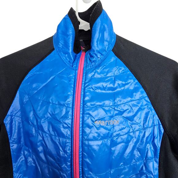 Marmot Jacket Women S Black Blue Zip Up Jacket Polartec Jacket Insulated Jacket - Picture 2 of 10